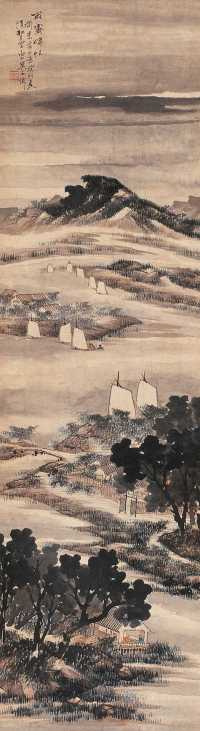 吴石僊 癸卯（1903年）作 雨霁归帆图 轴